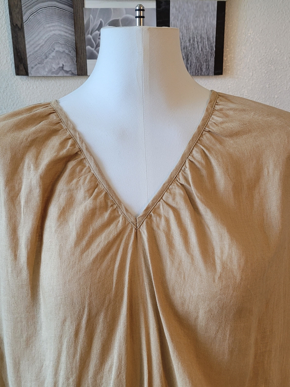 Banana Republic Flowing European Flax Linen Maxi Dress in Light Gold - Picture 6 of 11